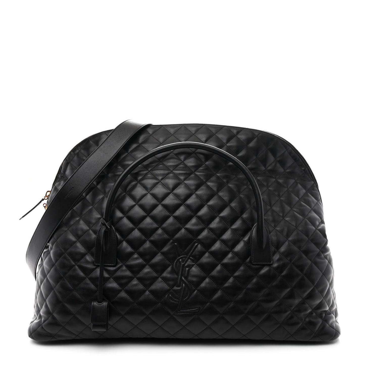 Calfskin Quilted ES Giant Travel Bag Black