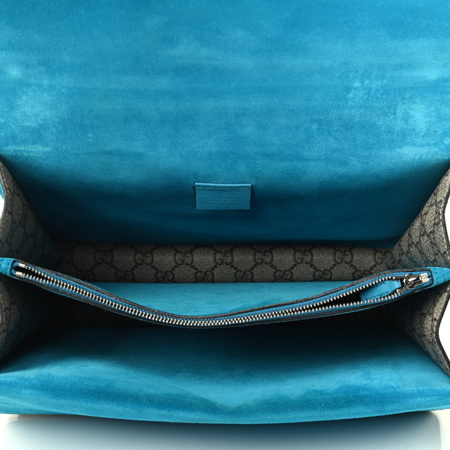 GG Supreme Monogram Bee Snake Embroidered Medium Dionysus Shoulder Bag Blue