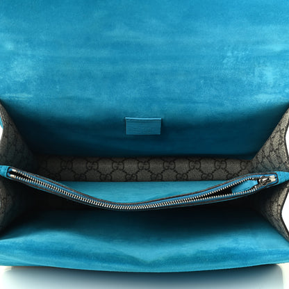 Gucci GG Supreme Monogram Bee Snake Embroidered Medium Dionysus Shoulder Bag Blue 3 of 3