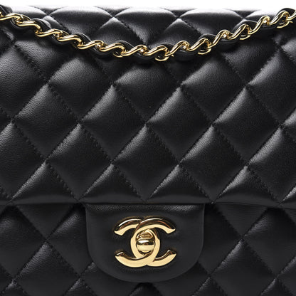 Chanel Lambskin Quilted Medium Double Flap Black 9 of 9
