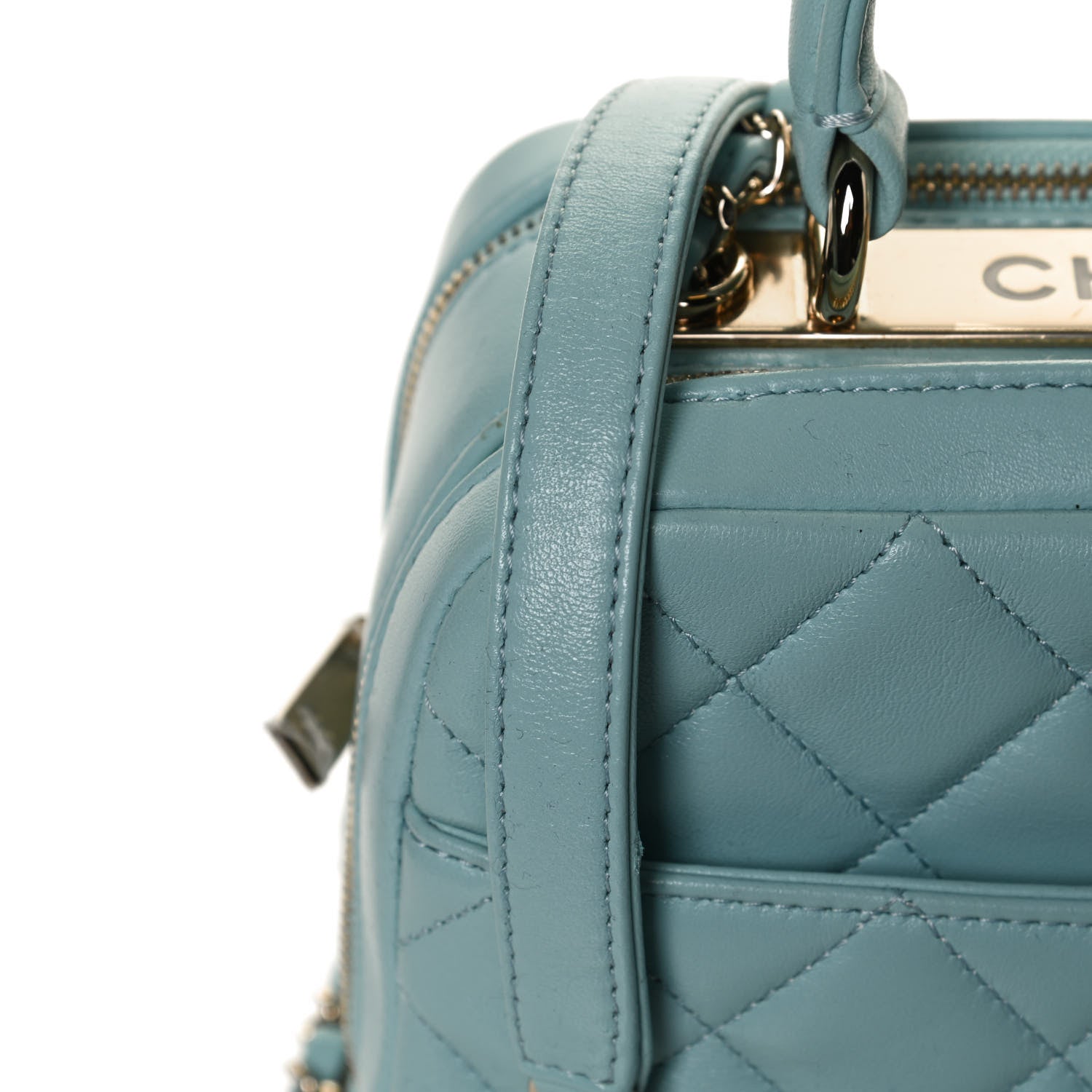 Chanel Lambskin Quilted Small Trendy CC Bowling Bag Light Blue 11 of 12