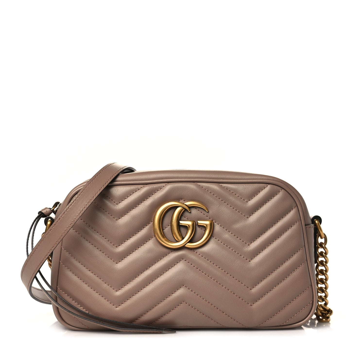 Calfskin Matelasse Small GG Marmont Chain Shoulder Bag Porcelain Rose
