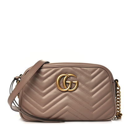 Gucci Calfskin Matelasse Small GG Marmont Chain Shoulder Bag Porcelain Rose 1 of 10