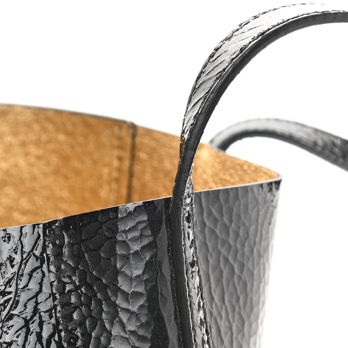 Textured Patent Calfskin XXS Everyday Tote Black