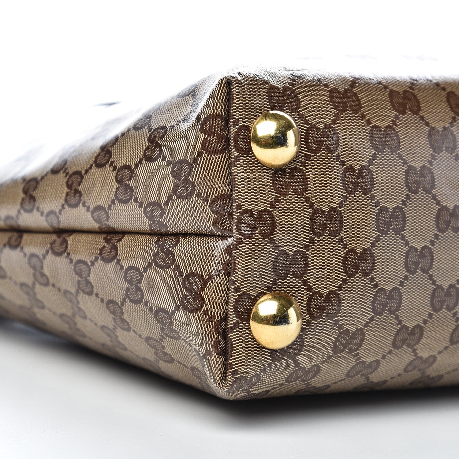 Gucci Crystal Monogram Large Babouska Vertical Shopping Tote Brown 8 of 10