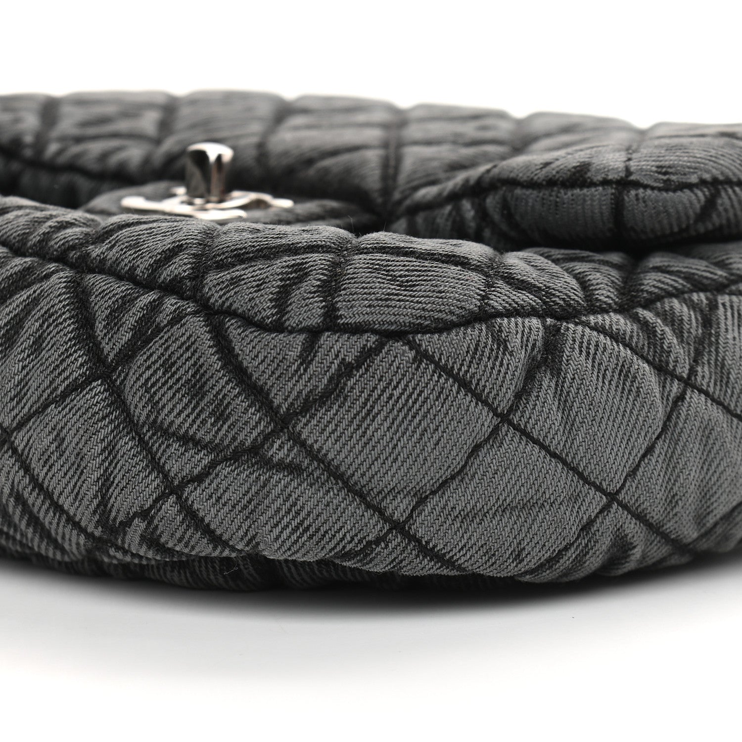 Chanel Washed Denim Quilted Small Denimpression Flap Grey Black 9 of 9