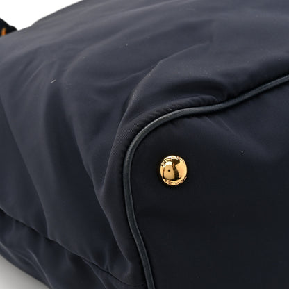 Prada Tessuto Nylon Saffiano Metal Shopping Tote Navy 16 of 17