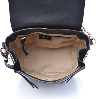 Chloe Suede Calfskin Medium Faye Backpack Black 4 of 14