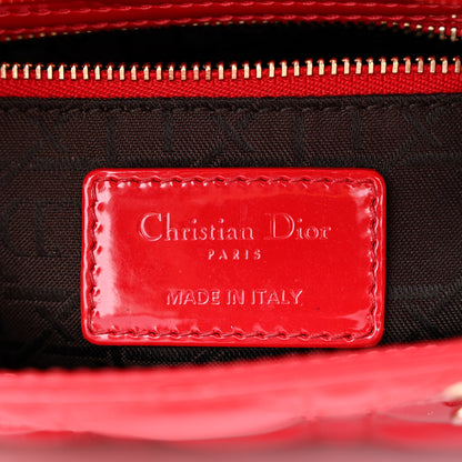 Christian Dior Patent Cannage Mini Lady Dior Red 6 of 12
