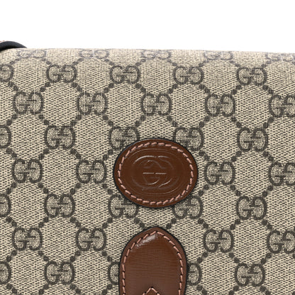 Gucci GG Supreme Monogram Azalea Calfskin Mini Retro Interlocking G Flap Shoulder Bag Beige Ebony Brown Sugar 9 of 11