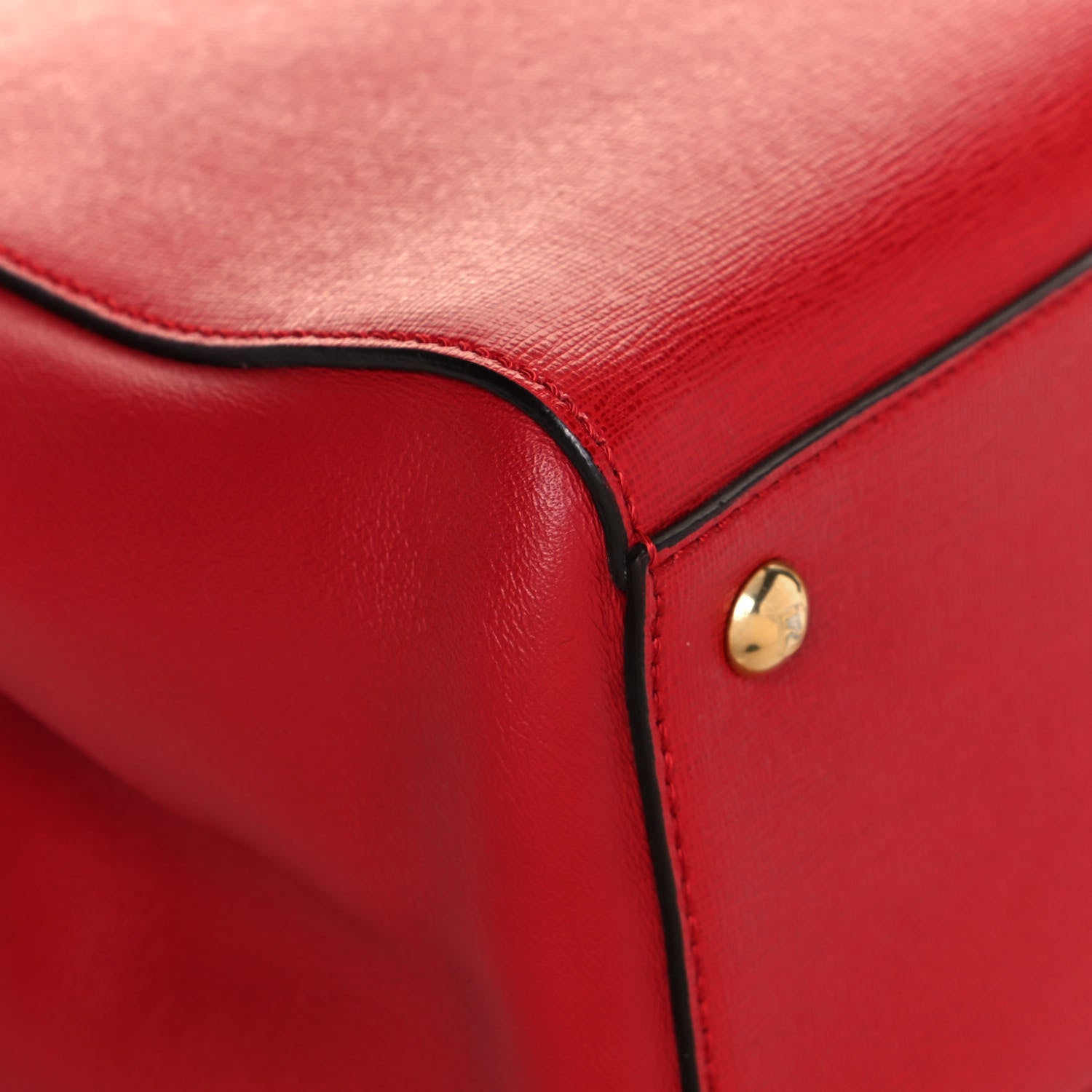 Fendi Vitello Elite Flamingo Petite 2Jours Tote Mattone 8 of 13