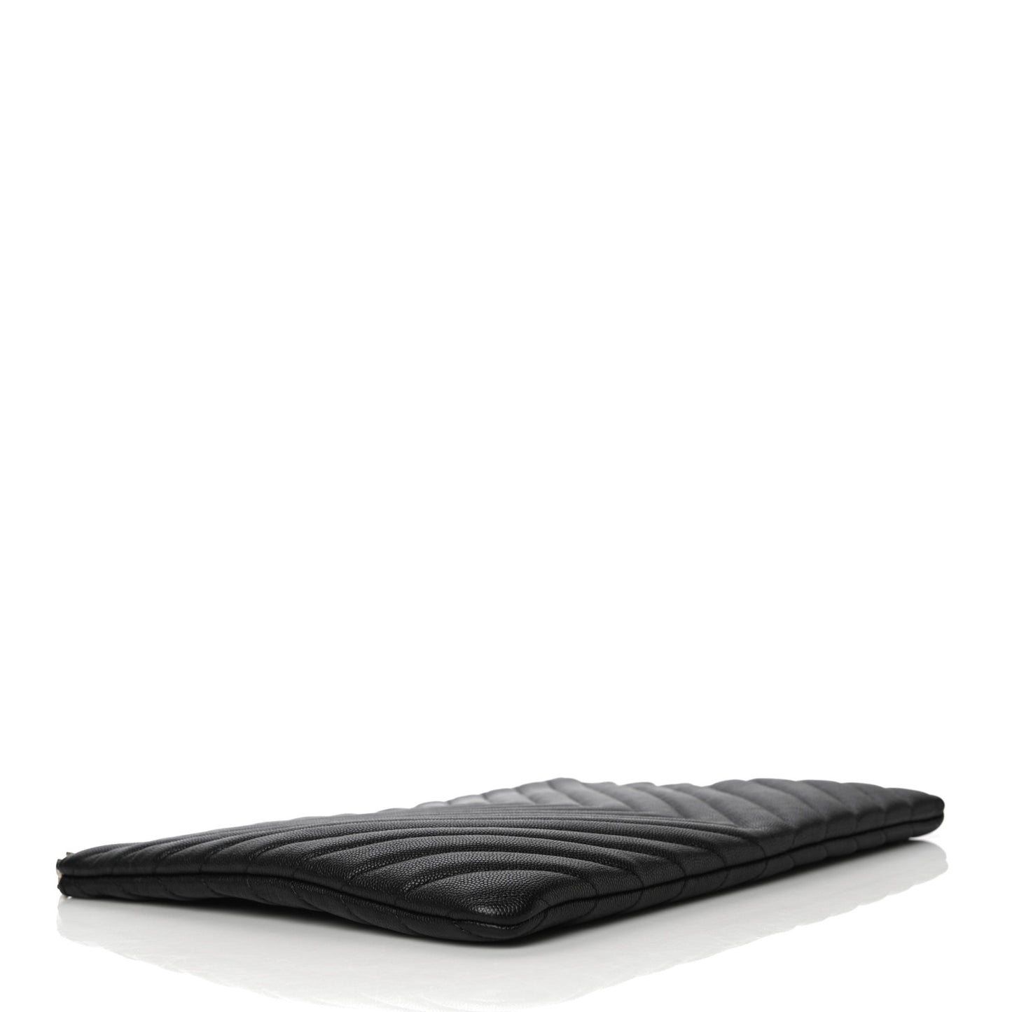 Caviar Chevron Quilted Medium Cosmetic Case Black