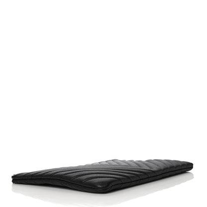 Chanel Caviar Chevron Quilted Medium Cosmetic Case Black 4 of 10