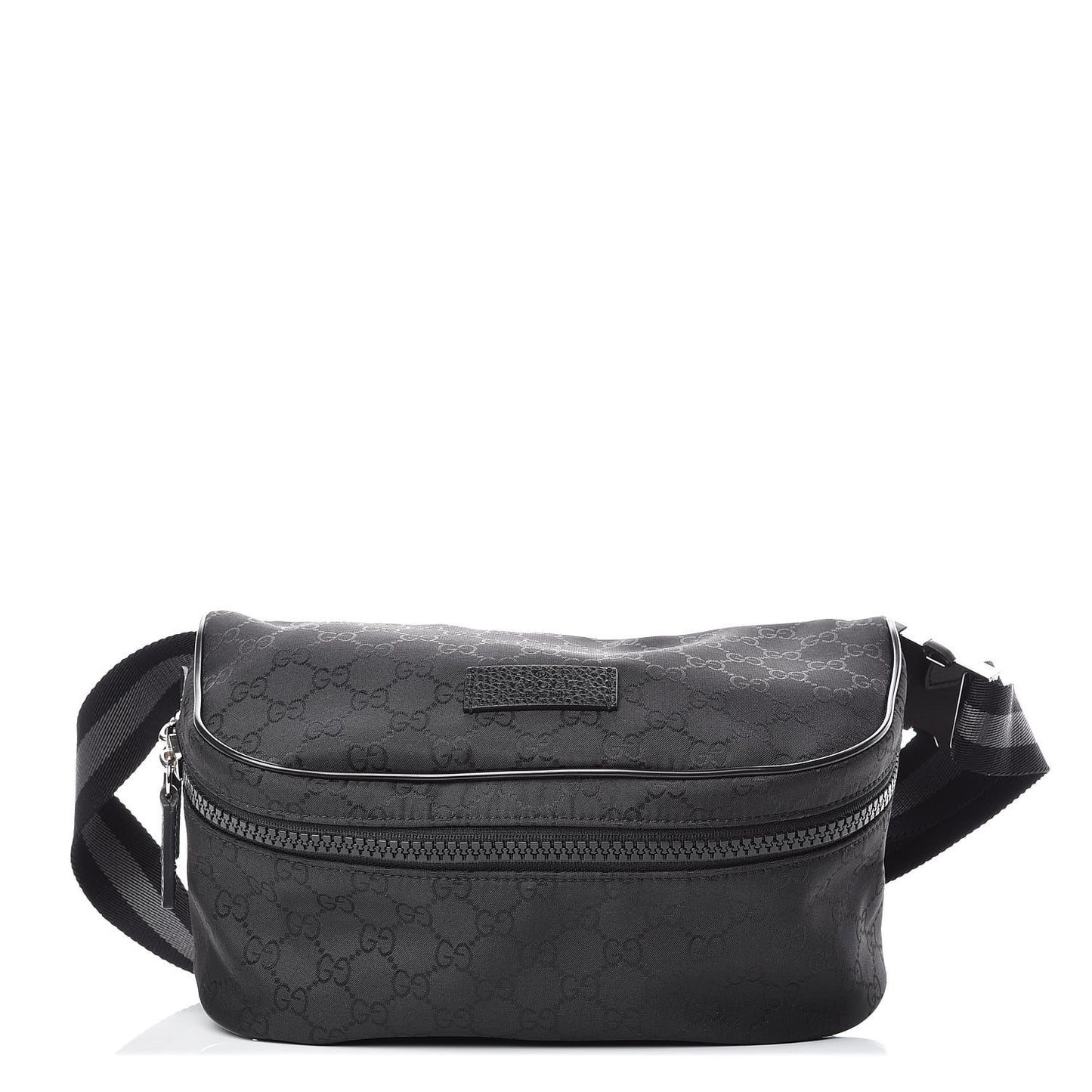 Nylon Monogram Fanny Pack Belt Bag Black
