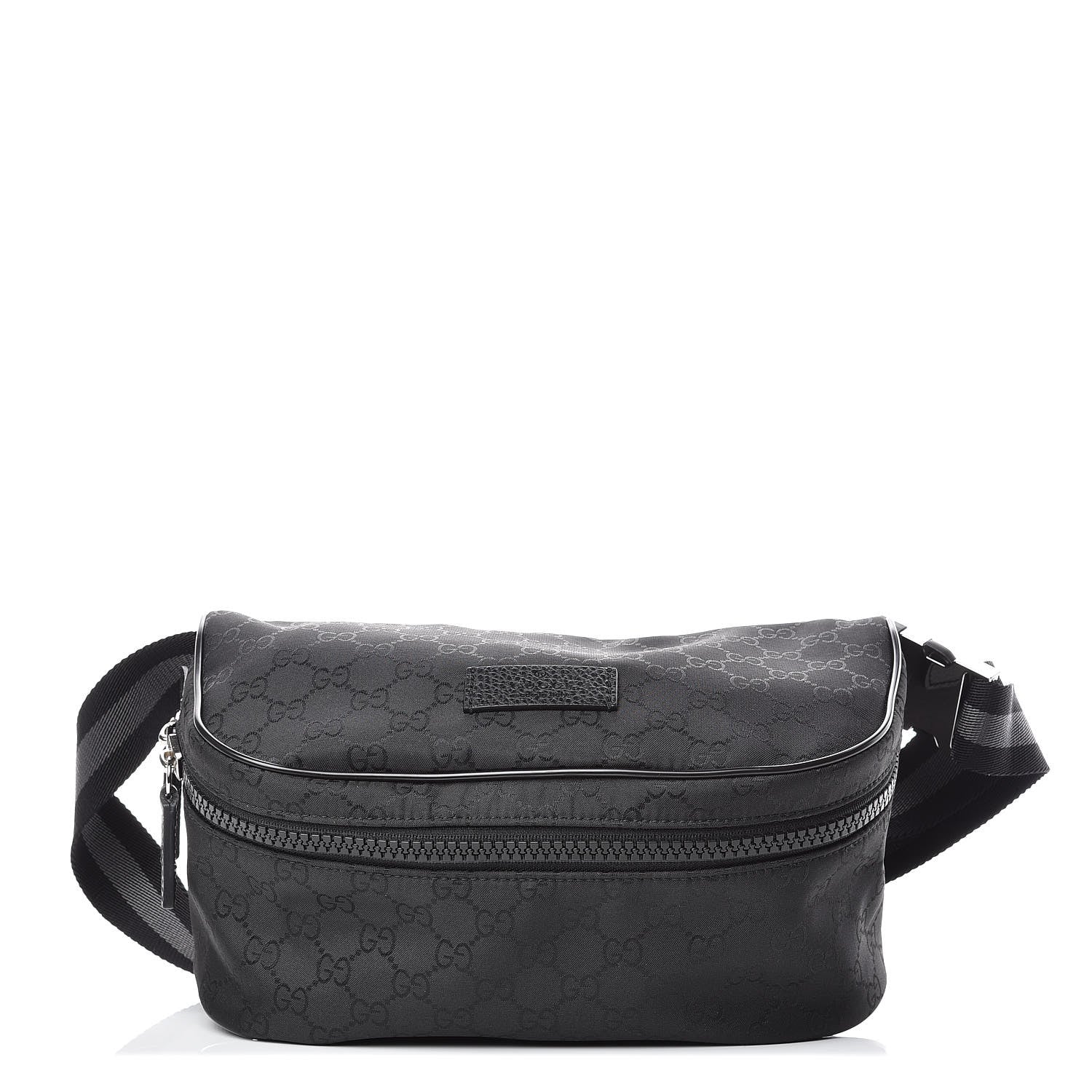Gucci Nylon Monogram Fanny Pack Belt Bag Black 1 of 11