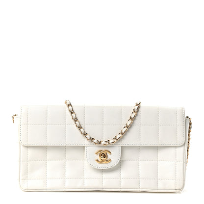 Chanel Lambskin East West Chocolate Bar Flap White 1 of 10