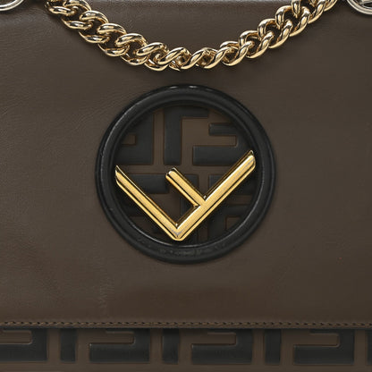 Fendi Vitello Century F is Fendi Bi-Color FF 1974 Embossed Small Kan I Shoulder Bag Maya Black 8 of 11