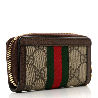 Gucci GG Supreme Monogram Web Ophidia Zip Around Key Case Beige New Acero 3 of 6