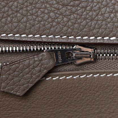 Hermes Taurillon Clemence Birkin 35 Etoupe 20 of 38
