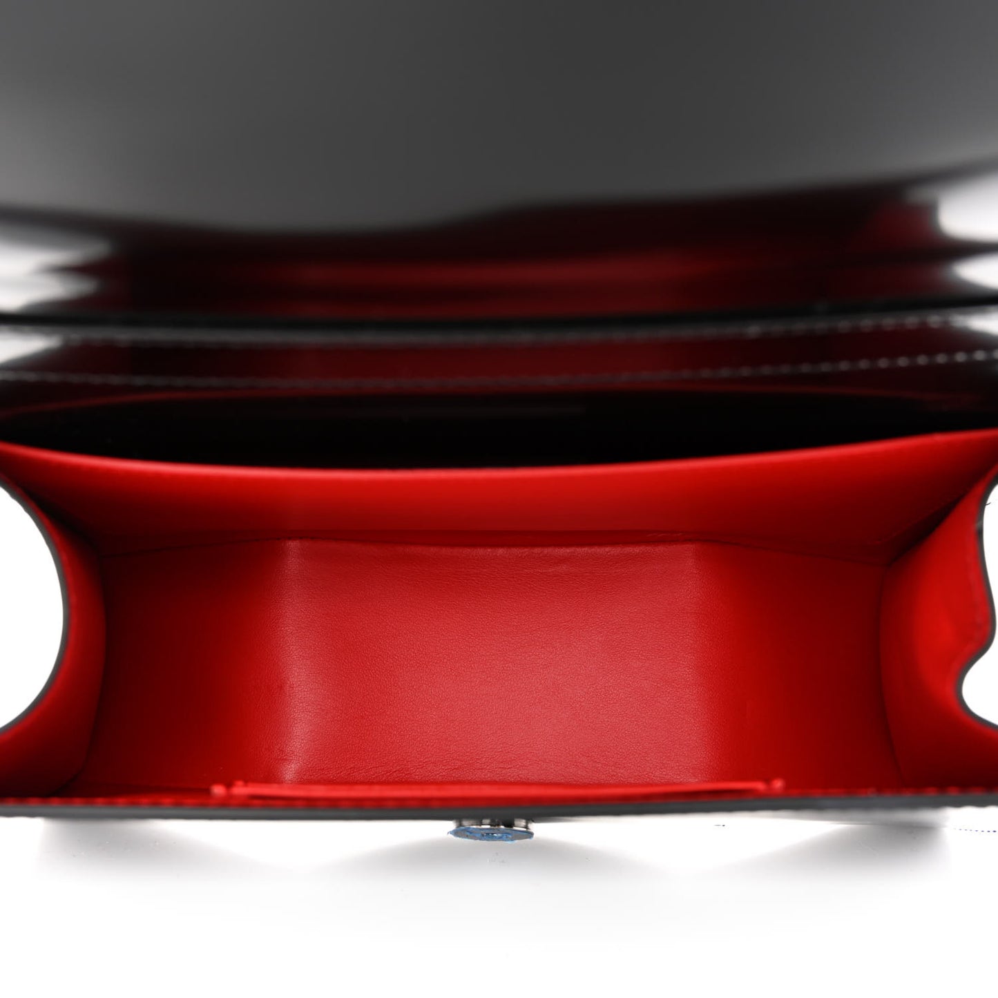 Patent Calfskin Large Loubi54 Crossbody Clutch Black