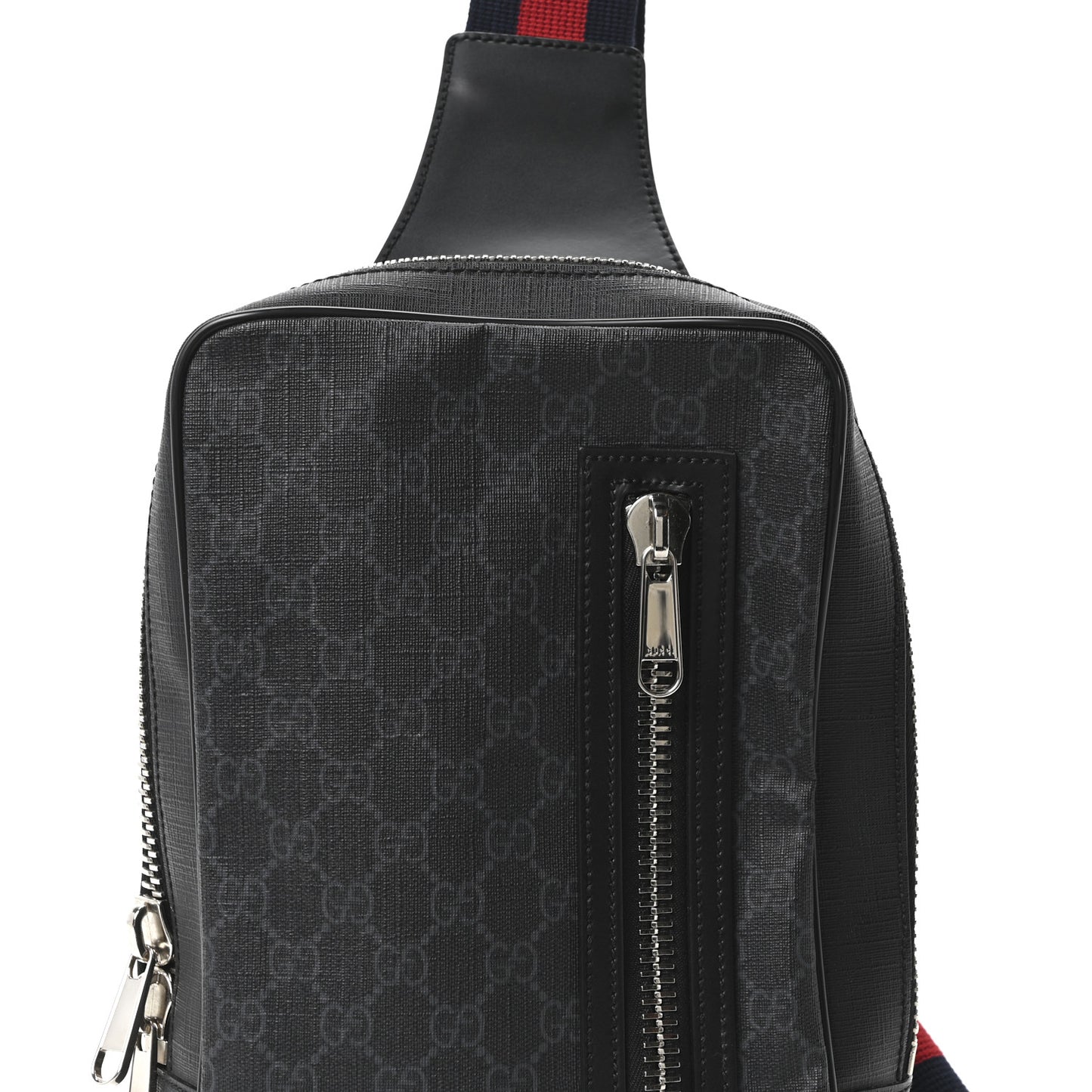 GG Supreme Monogram Web Belt Bag Black Grey