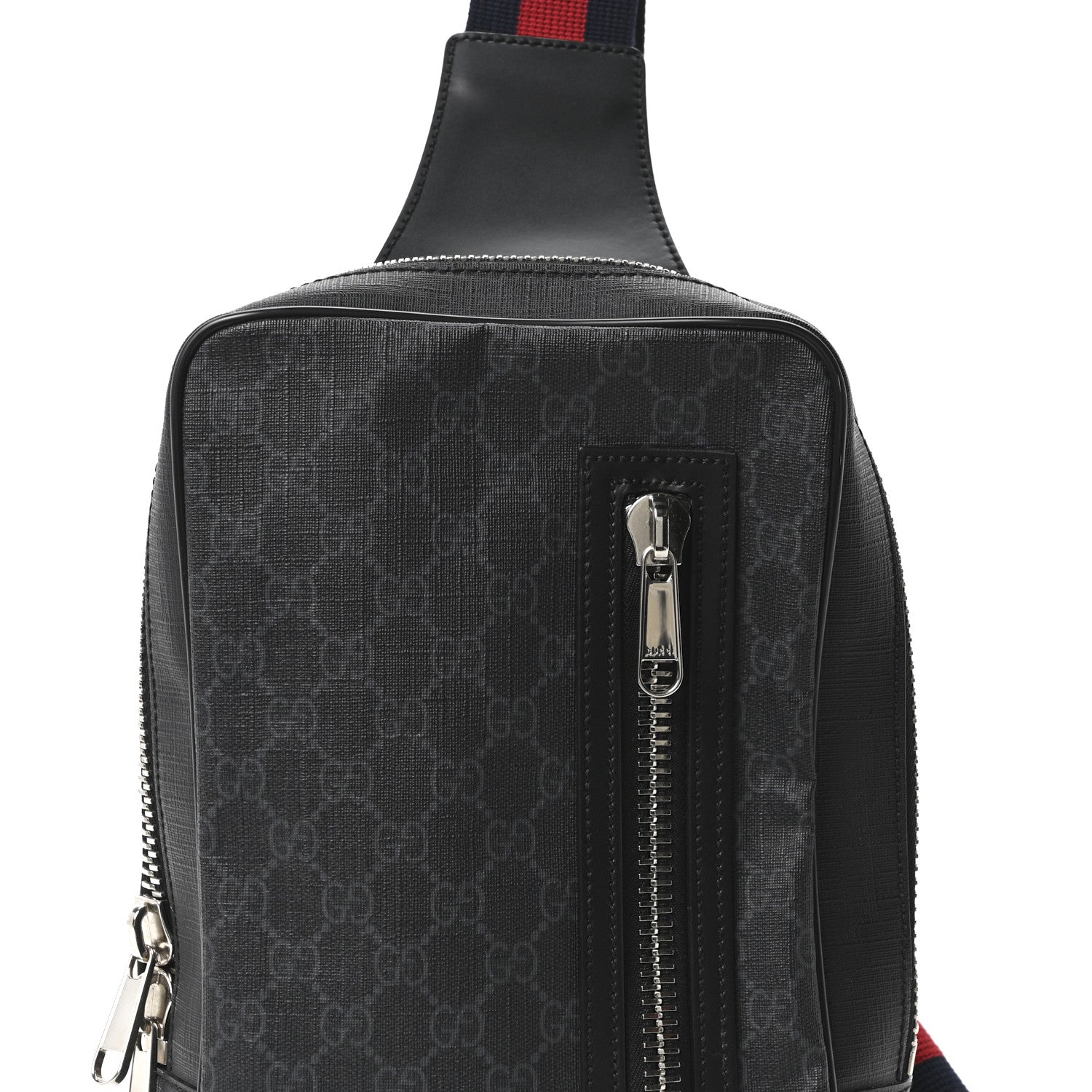 Gucci GG Supreme Monogram Web Belt Bag Black Grey 6 of 8