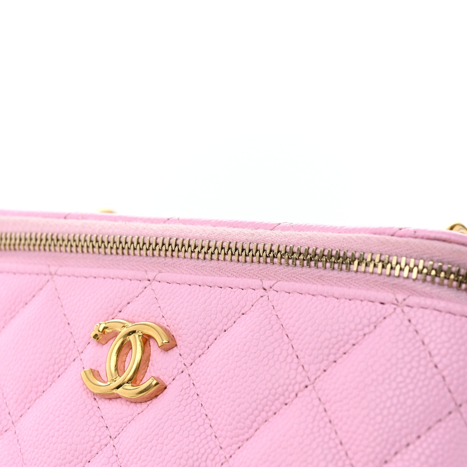Chanel Caviar Quilted Sweetheart Vanity Case Pink 13 of 14