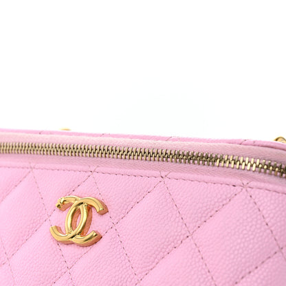 Chanel Caviar Quilted Sweetheart Vanity Case Pink 13 of 14