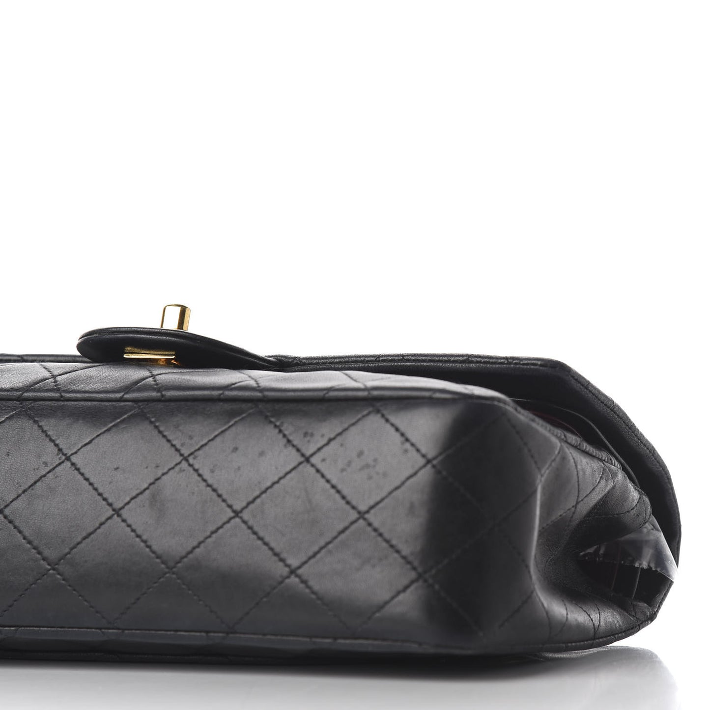 Lambskin Quilted Medium Double Flap Black