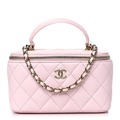 Chanel Lambskin Quilted Small Top Handle Vanity Case With Chain Light Pink 1 of 10