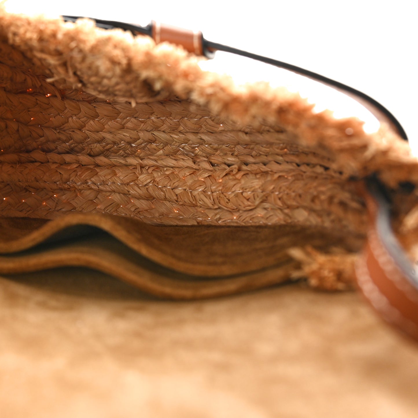 Calfskin Raffia Mini Gate Crossbody Bag Natural Tan