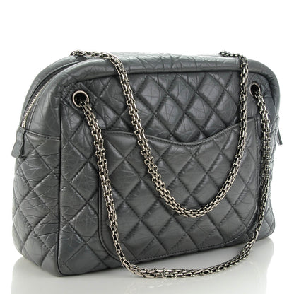 Chanel Aged Calfskin Quilted Large Reissue Camera Case Grey 3 of 7