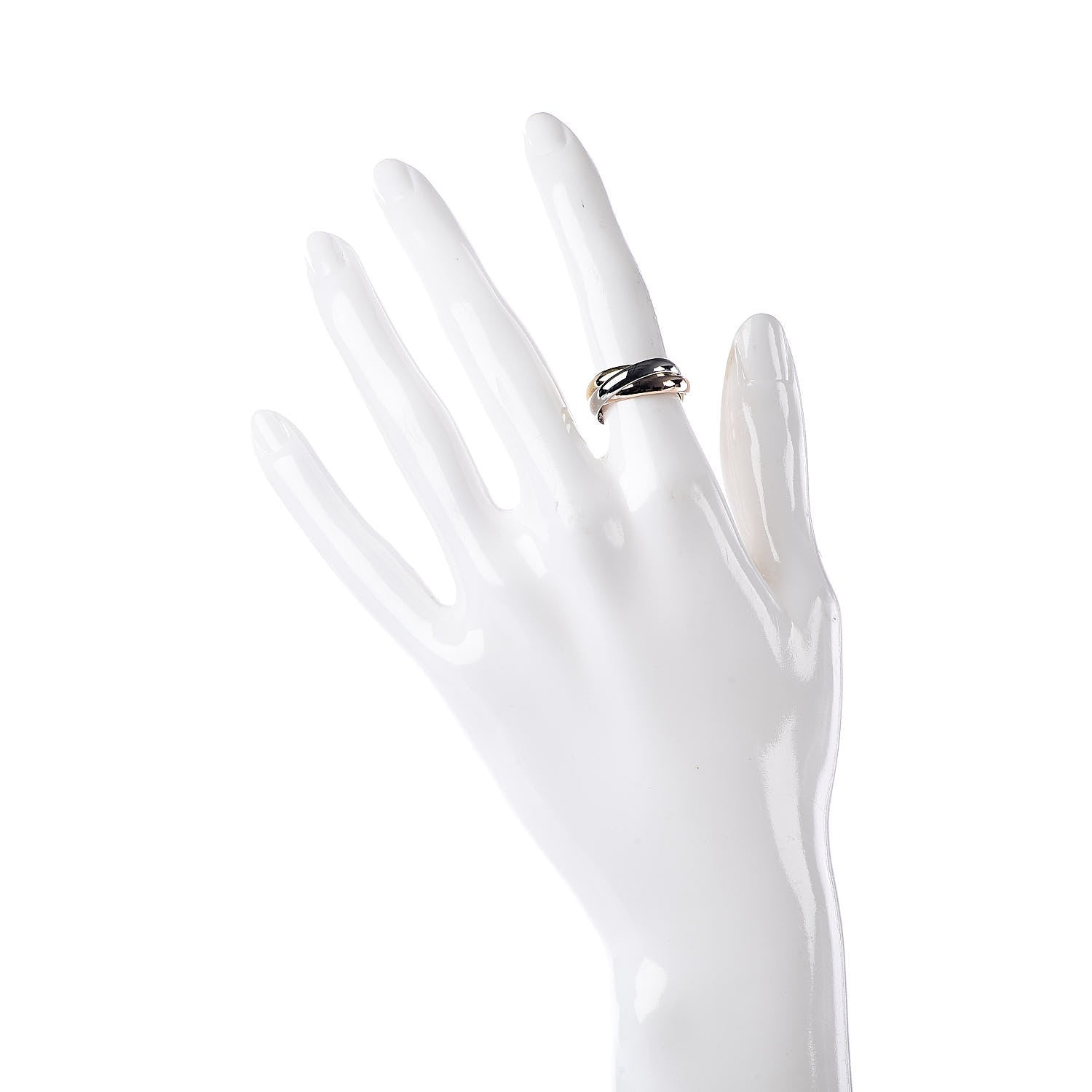 Cartier 18K Pink Yellow White Gold Classic Trinity Ring 48 4.5 2 of 4