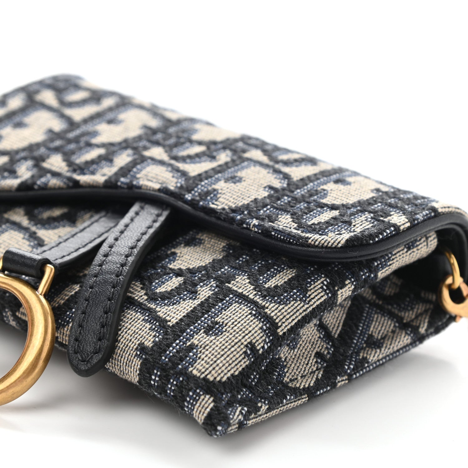 Christian Dior Oblique Nano Saddle Chain Pouch Blue 9 of 10