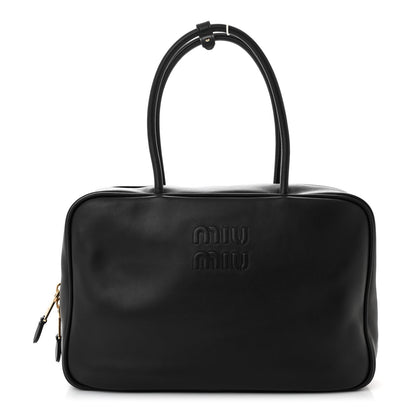Miu Miu Soft Calf Softy Beau Top Handle Bag Black 1 of 9