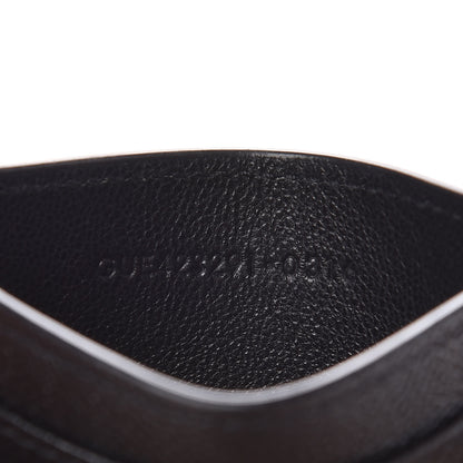 Saint Laurent Grain De Poudre Matelasse Chevron Monogram Credit Card Case Black 7 of 8