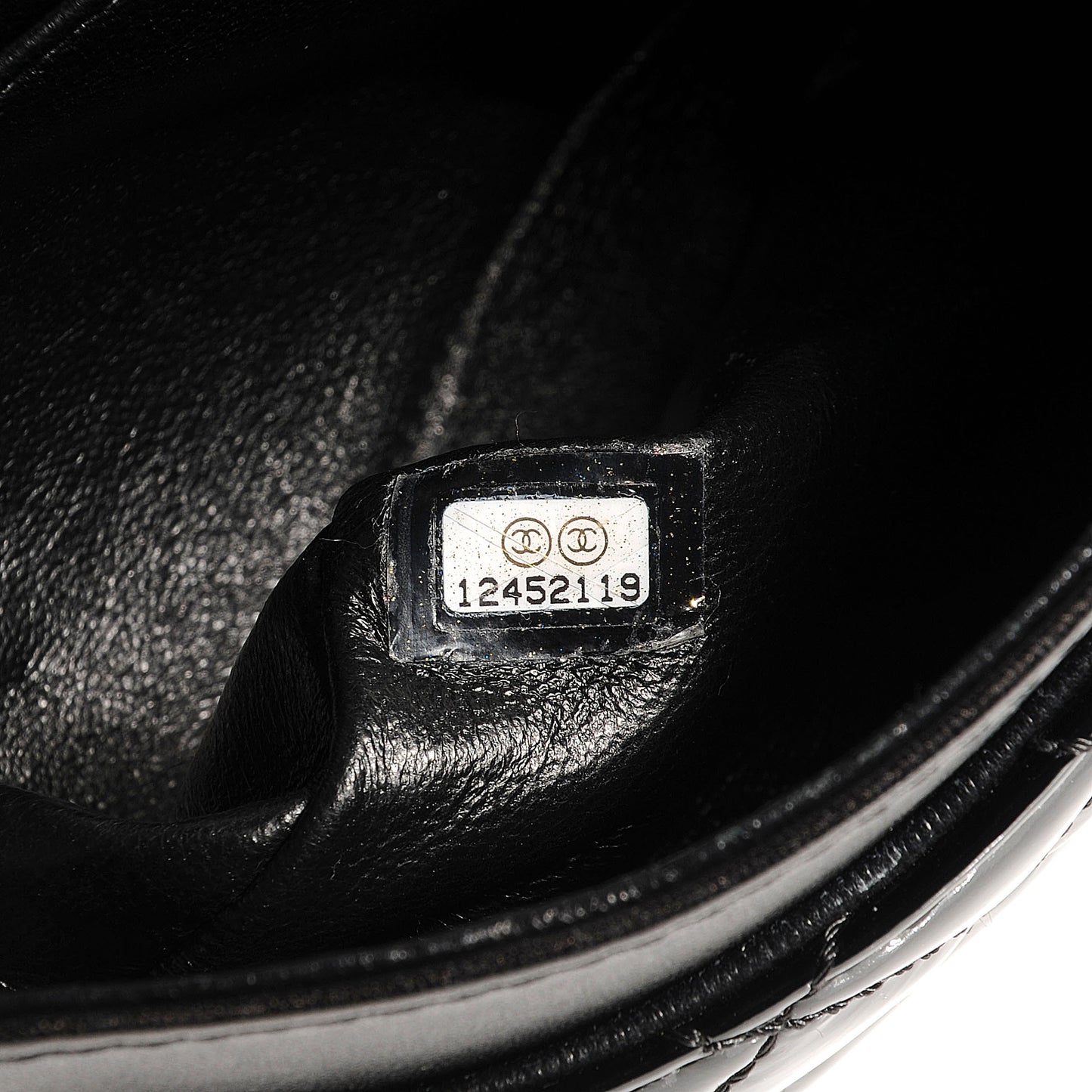 Patent Medium Double Flap Black