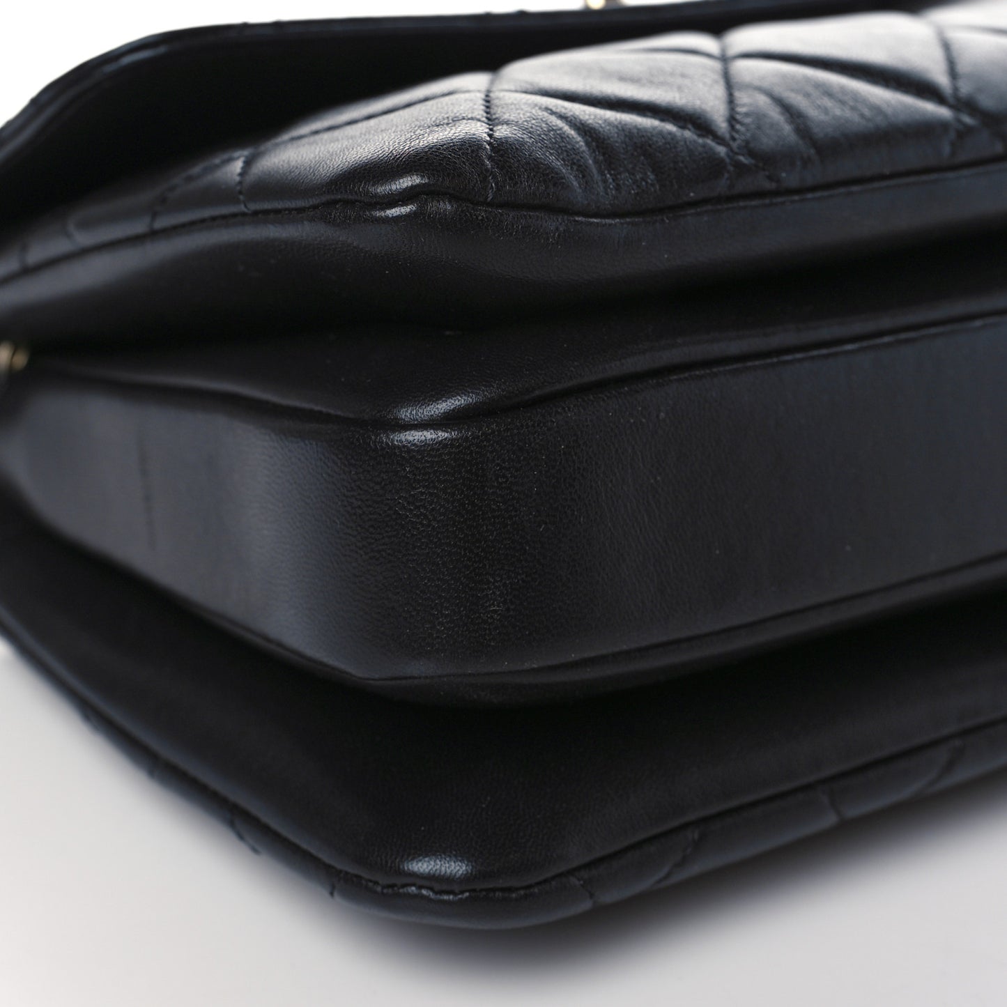 Lambskin Quilted Small Trendy CC Dual Handle Flap Bag Black