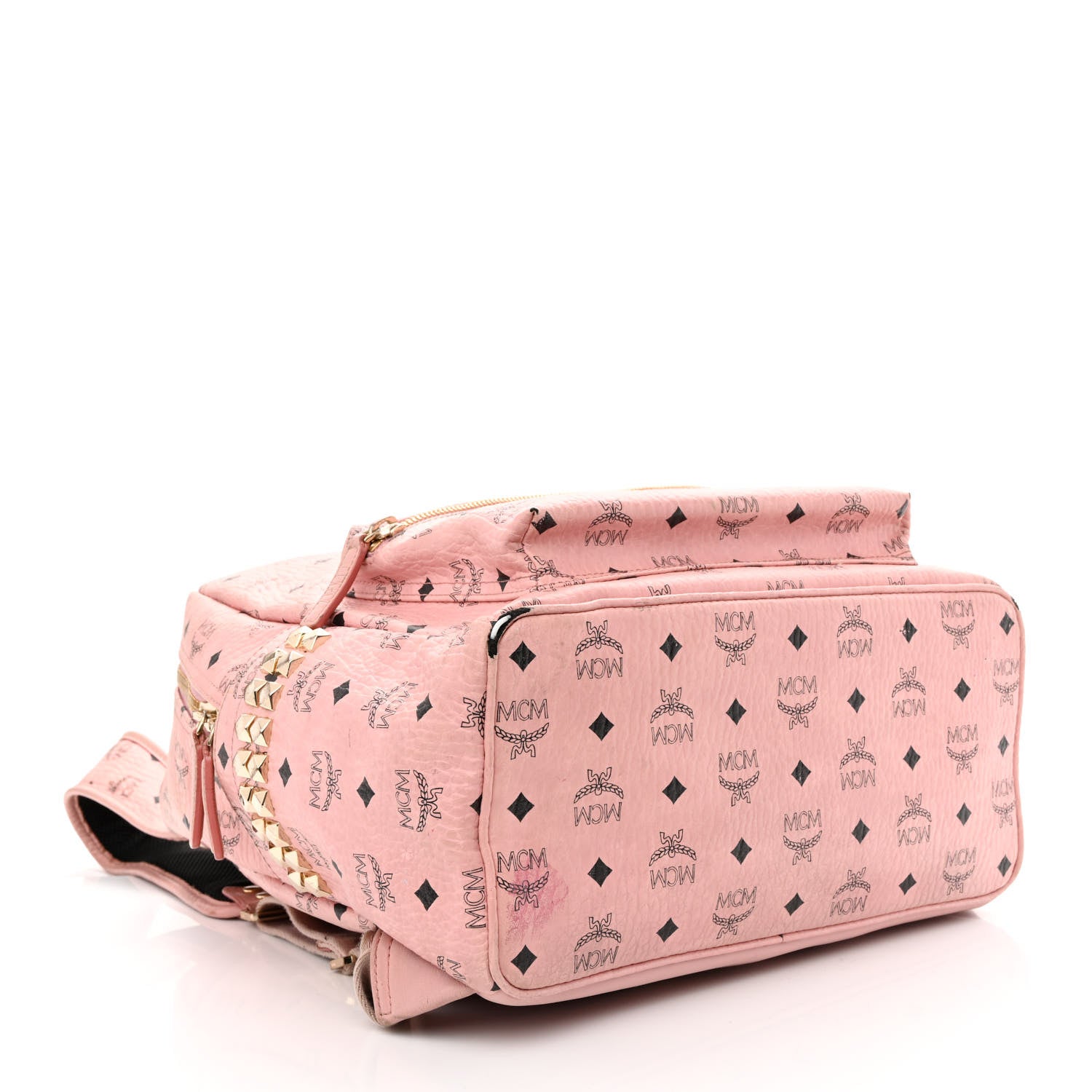 MCM Visetos Medium Side Studs Stark Backpack Soft Pink 4 of 20