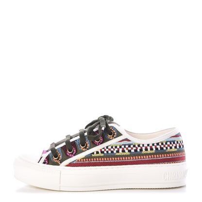 Christian Dior Canvas Ethnic Embroidered Womens Walk'N'Dior Low Top Sneakers 36.5 Fuchsia 1 of 9