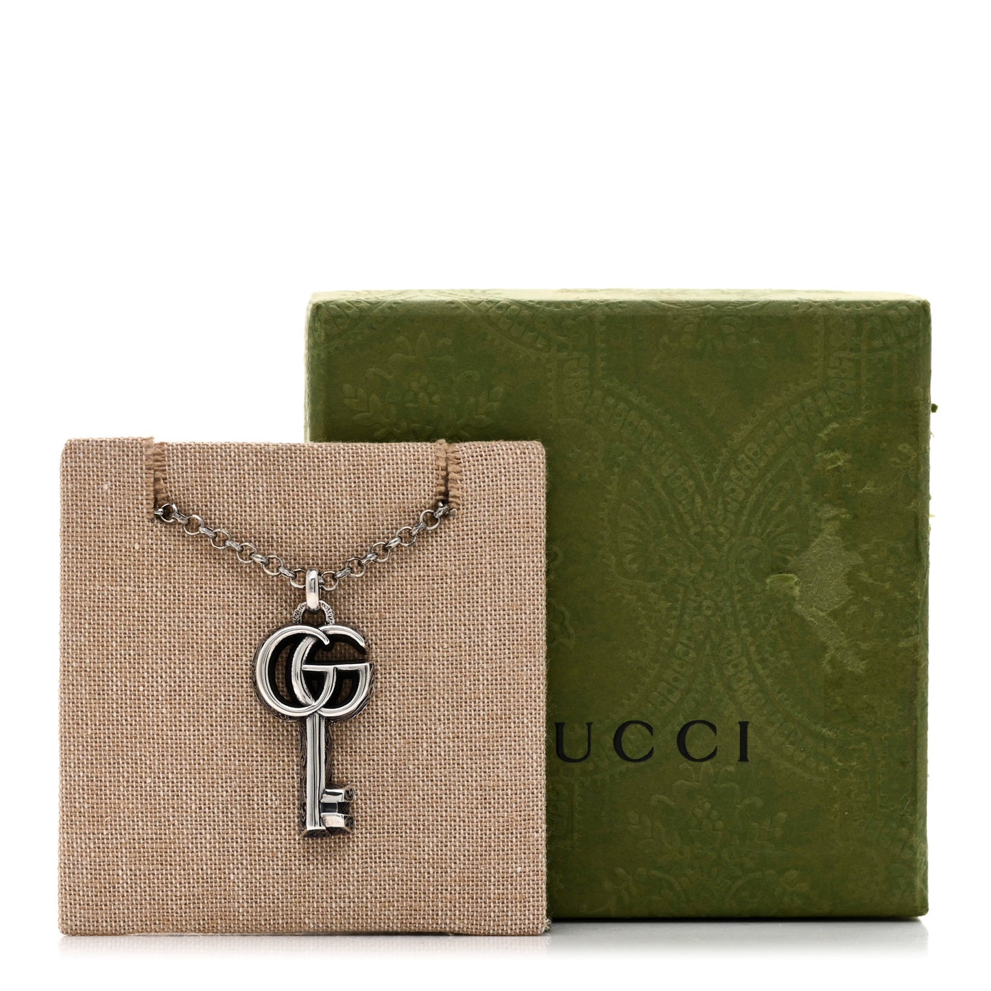Sterling Silver Double G Key Pendant Necklace