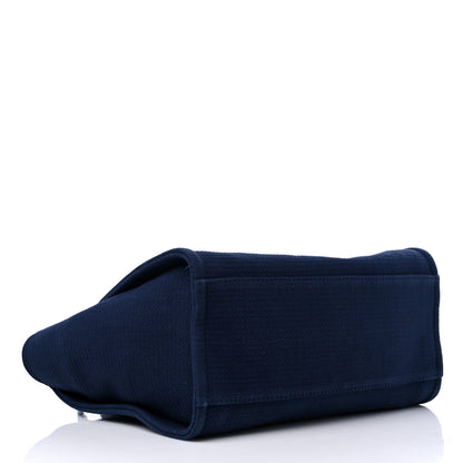 Chanel Mixed Fibers Small Deauville Tote Navy Blue 5 of 12