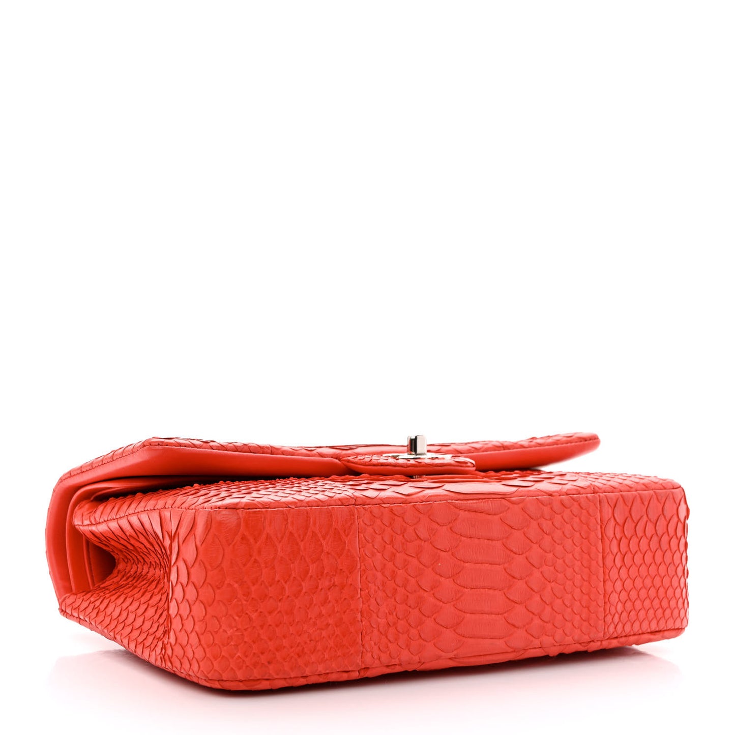 Snakeskin Medium Double Flap Red