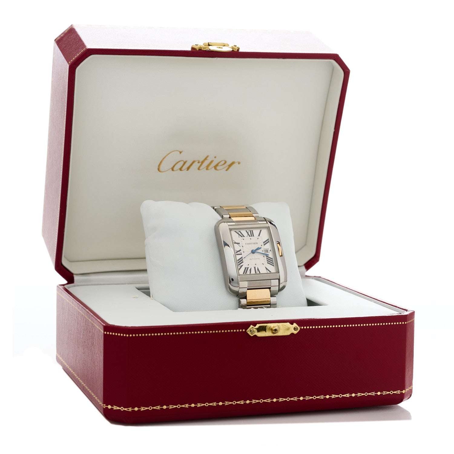 Cartier Stainless Steel 18K Yellow Gold 30mm Tank Anglaise Automatic Watch 5 of 5