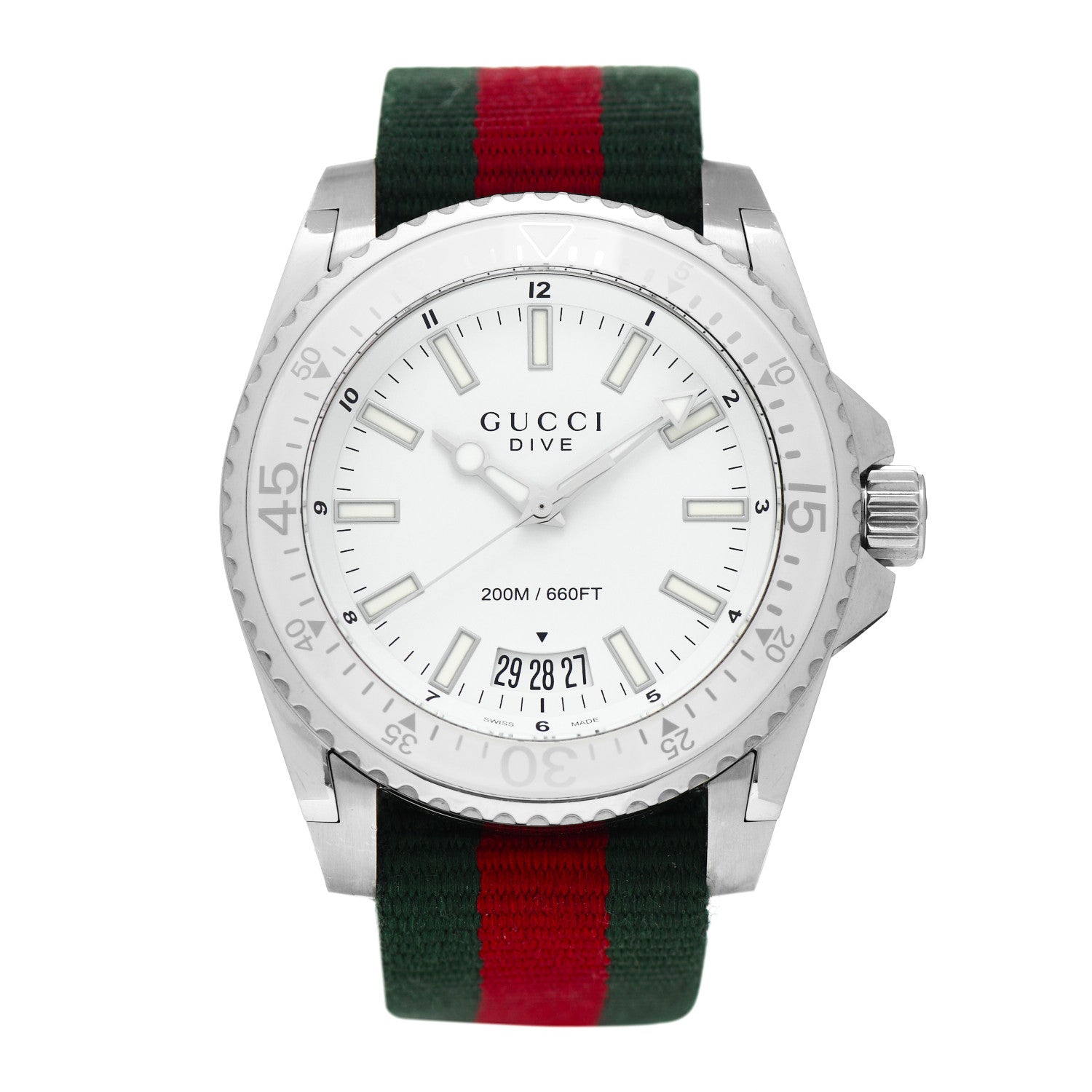 Gucci Stainless Steel Nylon 45mm Dive Quartz Watch 1 of 5