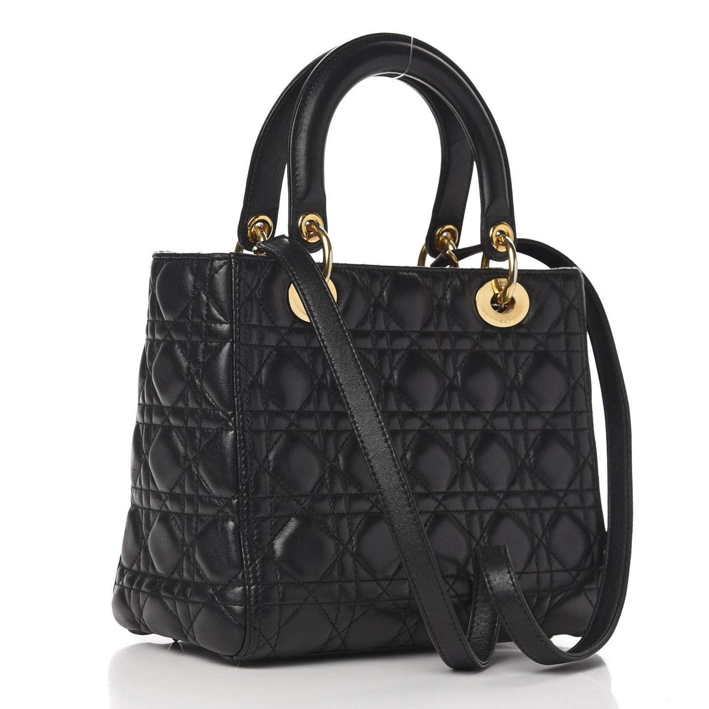 Lambskin Cannage Medium Lady Dior Black