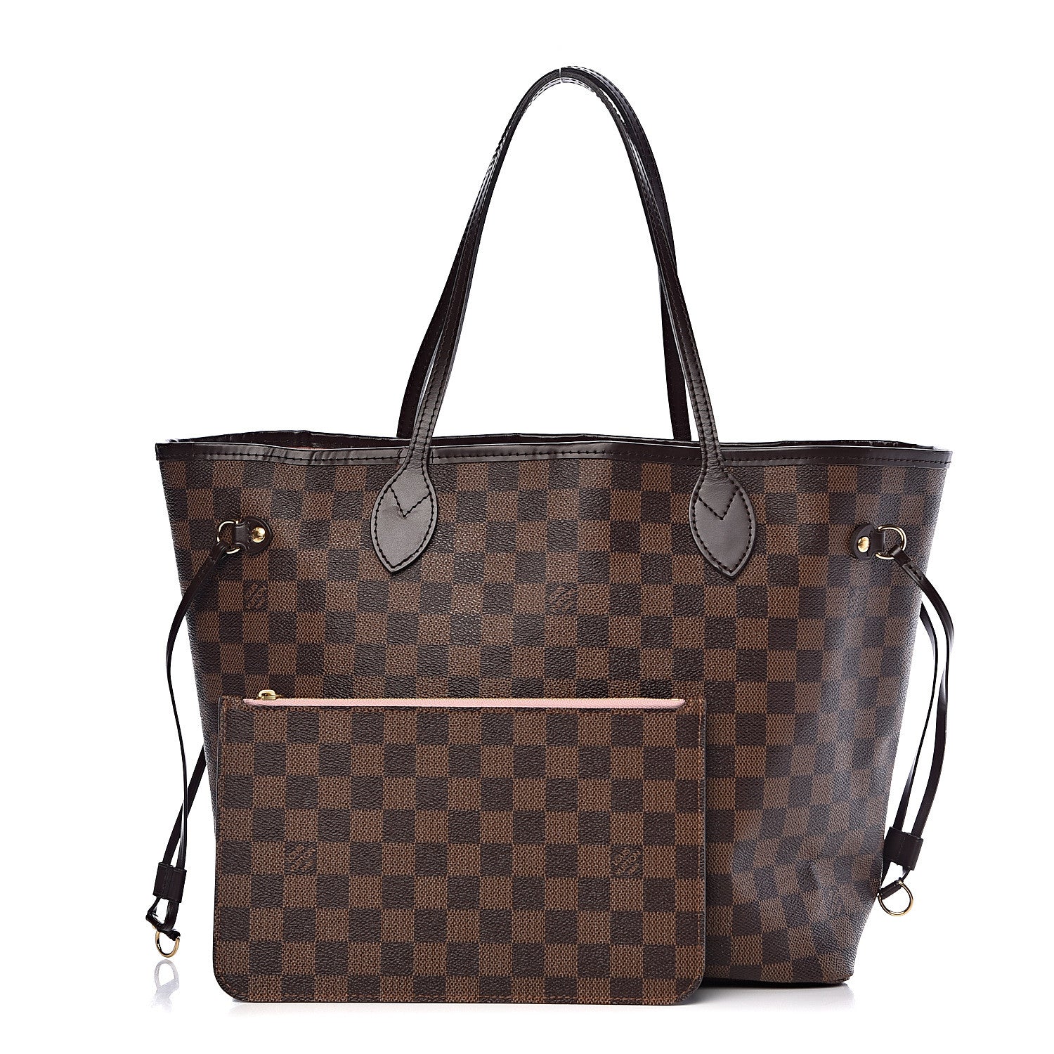 Louis Vuitton Damier Ebene Neo Neverfull MM Rose Ballerine 1 of 16