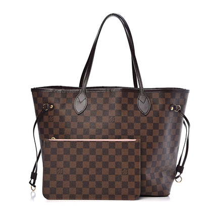 Louis Vuitton Damier Ebene Neo Neverfull MM Rose Ballerine 1 of 16
