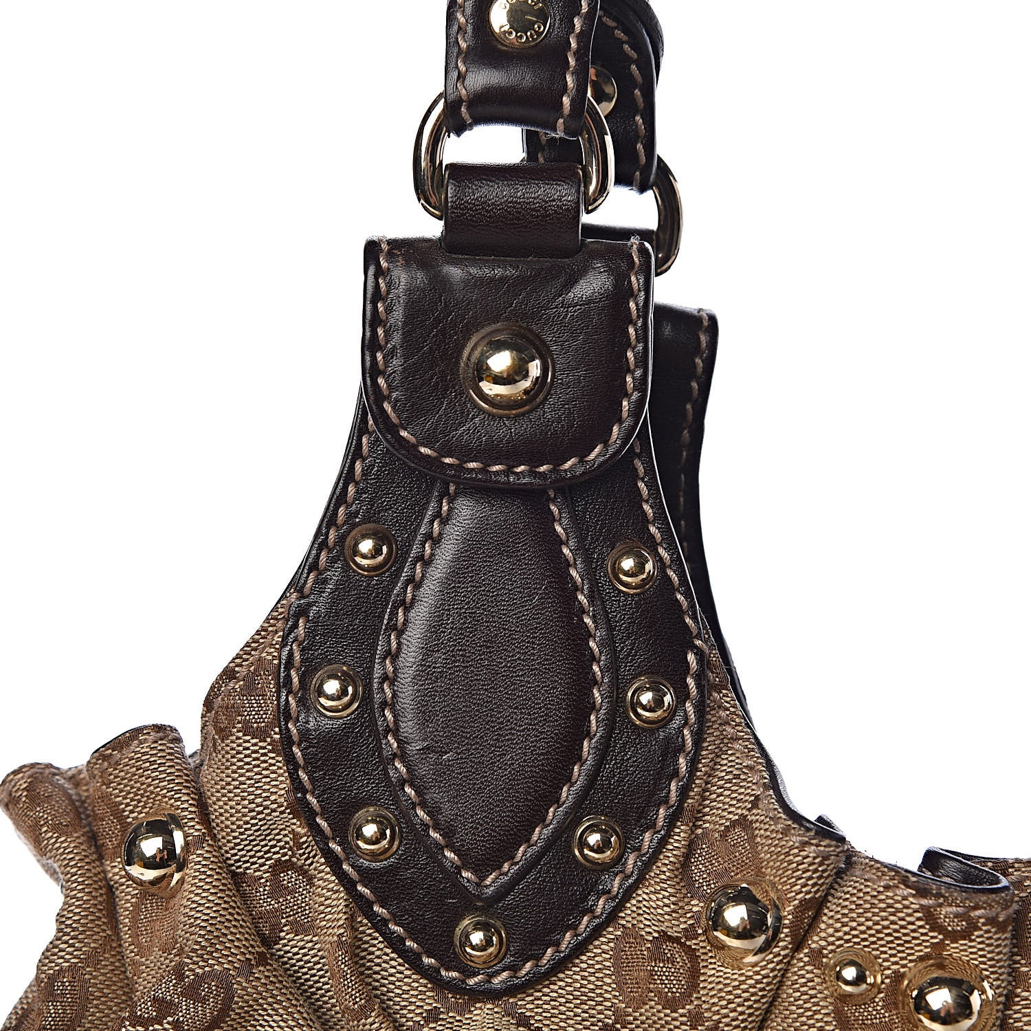 Gucci Monogram Studded Medium Pelham Tote Dark Brown 10 of 13
