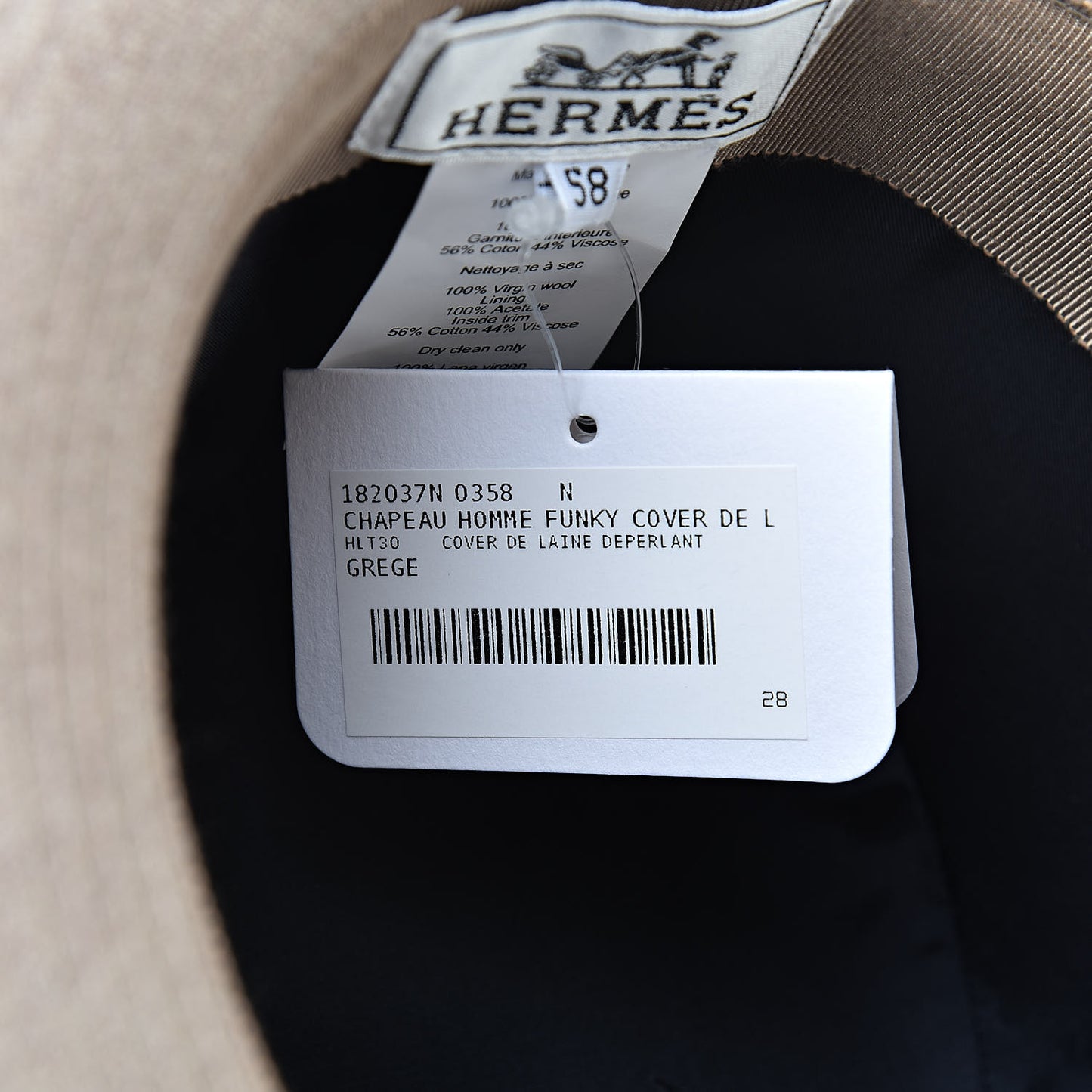 Wool Funky Hat 58 Grey